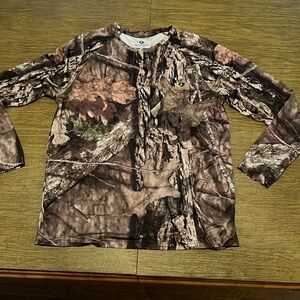 Mossy Oak Camouflage Long Sleeve Polyester T-Shirt